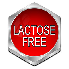 Lactose free Button - 3D illustration