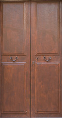 Close-up view of antique wooden door.