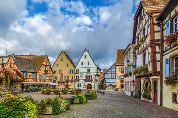 Main square in Eguisheim, Alsace, France