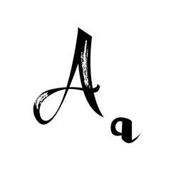  Letter A alphabet calligraphy. Handwritten calligraphy samples