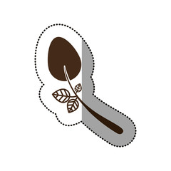 Spoon icon. Cutlery dishware tool and utensil theme. Isolated design. Vector illustration