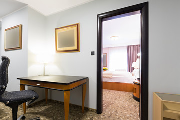 Interior of a modern new hotel room