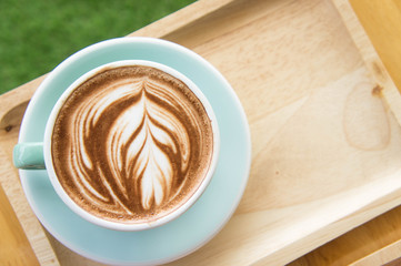 coffee cup and Delicious cake in coffee shop
