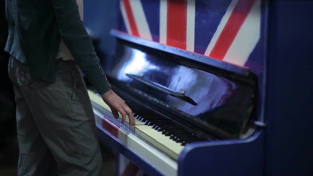 Girl plays the piano