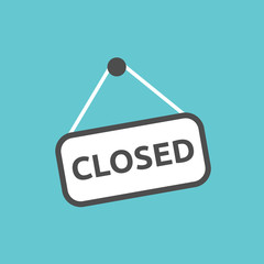 Closed sign hanging
