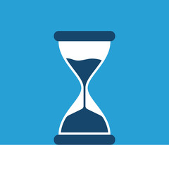 Hourglass on blue background