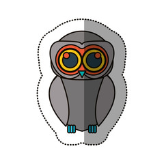 Owl cartoon icon. Bird animal and nature theme. Isolated design. Vector illustration