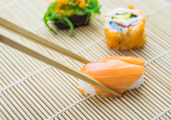fresh sushi traditional japanese food..