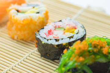 fresh sushi traditional japanese food