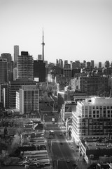 Toronto Skyline Looking Up Yonge Street