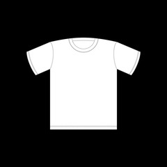 White T-shirt template isolated. Clothing on Black background