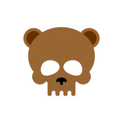 Obraz premium Bear skull isolated. Brown bears skeleton head