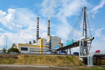 Fototapeta na wymiar Kemerovo, Kemerovo state district power station building