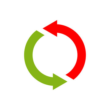Exchange sign. Replace symbol isolated. swap business logo. Red