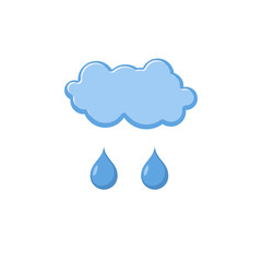 Cloud and rain icon. Weather pictogram isolated