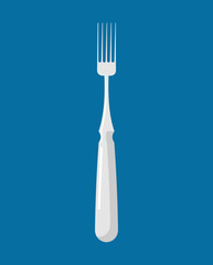 fork isolated. Kitchen cutlery for eating. silverware