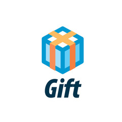 vector logo box with gifts