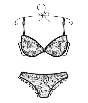 Lingerie and women's underwear vector sketch by lhfgraphics Vectors &  Illustrations with Unlimited Downloads - Yayimages