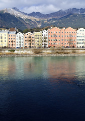 District Mariahilf and river Inn at Innsbruck