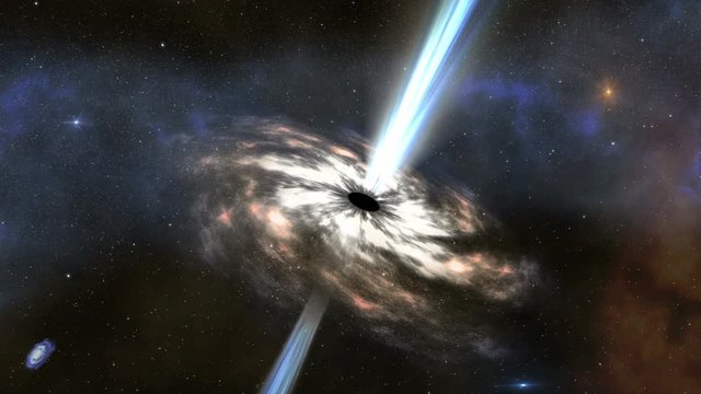 A 4k UHD space scene. Fly to a spiral black hole in space. 11615
