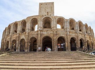 Arles, France - April 20, 2016: Old Roman amphitheater, Provence. Editorial