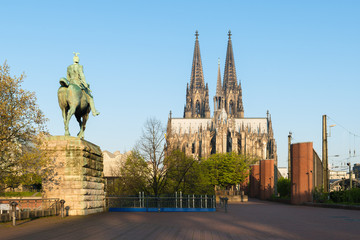 View on Cologne cathedral at morning in Cologne, Germany.