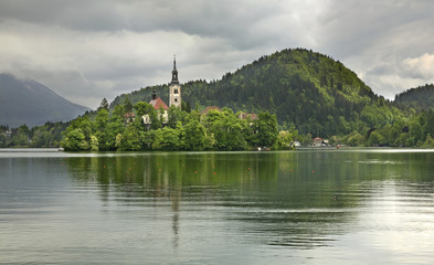 Fototapeta na wymiar View of Lake Bled. Slovenia