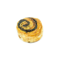 black sesame pastry isolated on white