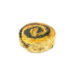 black sesame pastry isolated on white
