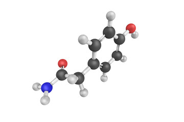 3d structure of 4-(Hydroxyphenyl)acetamide, used as an intermedi