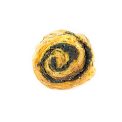 black sesame pastry isolated on white
