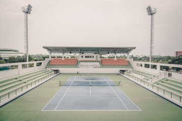 Tennis Court at tennis club, vintage