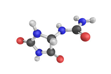 3d structure of allantoin, also called 5-ureidohydantoin or glyo