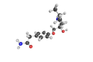3d structure of Atenolol, a drug belonging to the group of beta