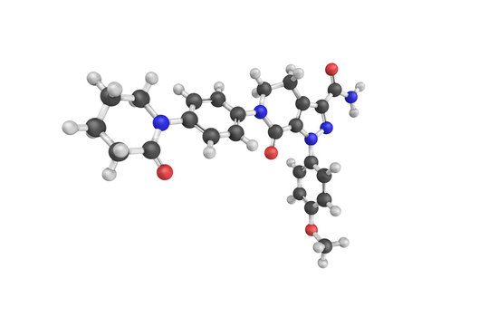 3d structure of Apixaban, an anticoagulant for the treatment of