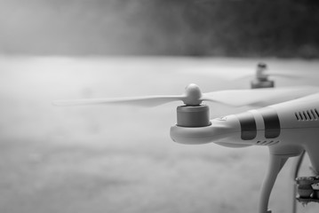 close-up of Rotor drones. Image has shallow depth of field. dron