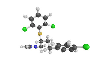 3d structure of Butoconazole, an imidazole antifungal used in gy