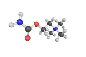 3d structure of Carbachol, also known as carbamylcholine, a chol