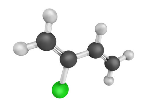 3d structure of Chloroprene, a colorless liquid which is the mon