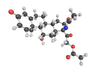 3d structure of Deflazacort, a glucocorticoid used as an anti-in