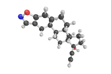 3d structure of Danazol, a synthetic steroid that is used primar