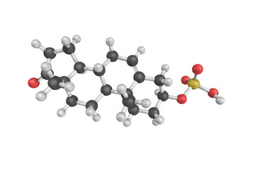 3d structure of Dehydroepiandrosterone sulfate (DHEA-S), also kn