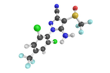 3d structure of Fipronil, a broad-use insecticide that belongs t