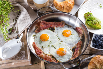 Frühstück Tisch Spiegelei 