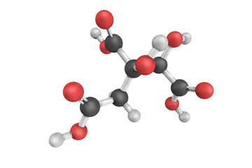 3d structure of Hydroxycitric acid, a derivative of citric acid