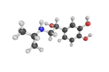 3d structure of Ispproterenol, also known as Isoprenaline, a med