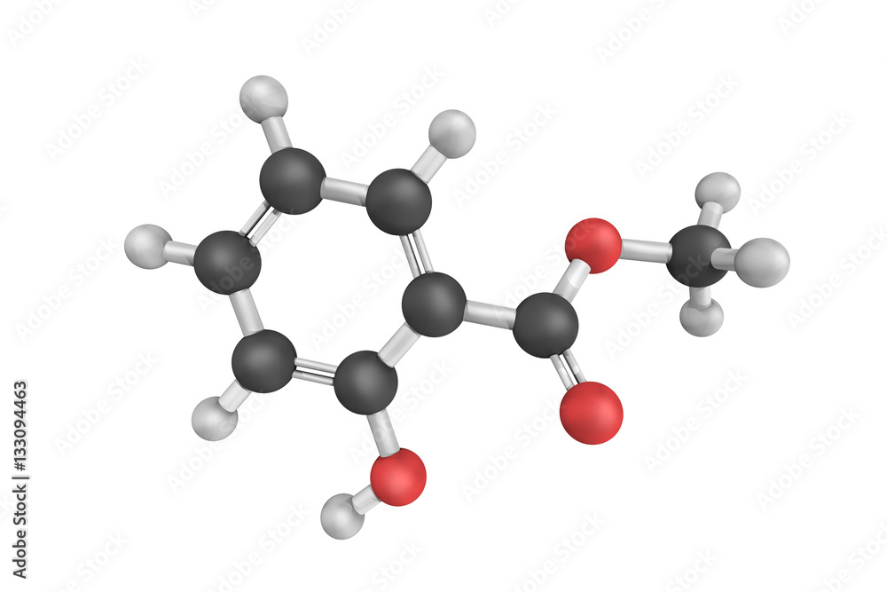 Poster 3d structure of Methyl salicylate is an organic ester naturally