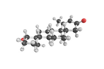 3d structure of Metenolone, also known as methenolone, a long-ac