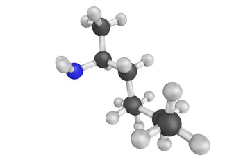 3d structure of Methylhexanamine, commonly known as dimethylamyl