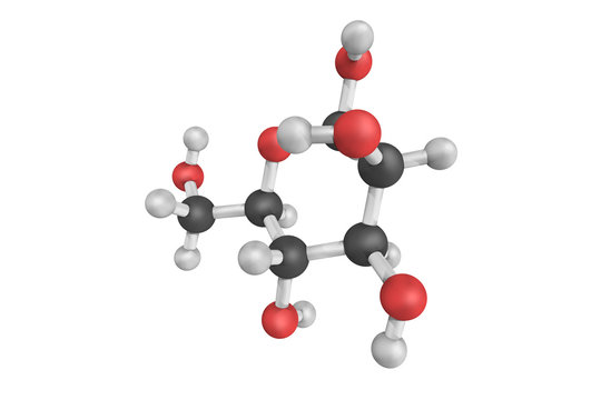3d structure of Mannose, a sugar monomer of the aldohexose serie